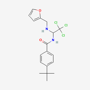 molecular formula C18H21Cl3N2O2 B11984574 4-tert-butyl-N-{2,2,2-trichloro-1-[(2-furylmethyl)amino]ethyl}benzamide 