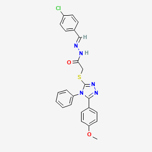 N'-[(E)-(4-chlorophenyl)methylidene]-2-{[5-(4-methoxyphenyl)-4-phenyl-4H-1,2,4-triazol-3-yl]sulfanyl}acetohydrazide