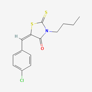 molecular formula C14H14ClNOS2 B11984597 3-Butyl-5-(4-chloro-benzylidene)-2-thioxo-thiazolidin-4-one 