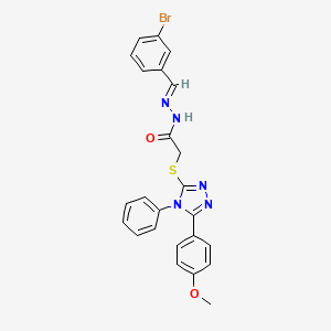 molecular formula C24H20BrN5O2S B11984640 N'-[(E)-(3-bromophenyl)methylidene]-2-{[5-(4-methoxyphenyl)-4-phenyl-4H-1,2,4-triazol-3-yl]sulfanyl}acetohydrazide 