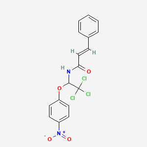 molecular formula C17H13Cl3N2O4 B11984652 3-Phenyl-N-(2,2,2-trichloro-1-(4-nitrophenoxy)ethyl)acrylamide 