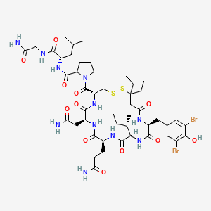 B1198466 N-[(2S)-1-[(2-amino-2-oxoethyl)amino]-4-methyl-1-oxopentan-2-yl]-1-[(4R,7S,10S,16S)-7-(2-amino-2-oxoethyl)-10-(3-amino-3-oxopropyl)-13-[(2S)-butan-2-yl]-16-[(3,5-dibromo-4-hydroxyphenyl)methyl]-20,20-diethyl-6,9,12,15,18-pentaoxo-1,2-dithia-5,8,11,14,17-pentazacycloicosane-4-carbonyl]pyrrolidine-2-carboxamide CAS No. 57292-38-3