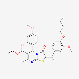 ethyl (2E)-2-(4-butoxy-3-methoxybenzylidene)-5-(4-methoxyphenyl)-7-methyl-3-oxo-2,3-dihydro-5H-[1,3]thiazolo[3,2-a]pyrimidine-6-carboxylate