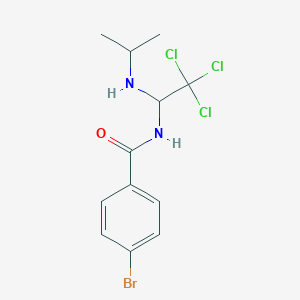 molecular formula C12H14BrCl3N2O B11984665 4-bromo-N-[2,2,2-trichloro-1-(propan-2-ylamino)ethyl]benzamide 