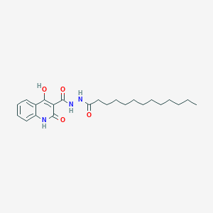 molecular formula C23H33N3O4 B11984683 4-hydroxy-2-oxo-N'-tridecanoyl-1,2-dihydroquinoline-3-carbohydrazide 