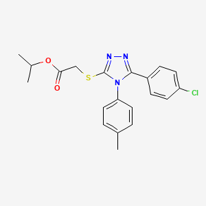 molecular formula C20H20ClN3O2S B11984707 propan-2-yl {[5-(4-chlorophenyl)-4-(4-methylphenyl)-4H-1,2,4-triazol-3-yl]sulfanyl}acetate 