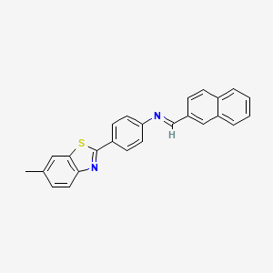 molecular formula C25H18N2S B11984713 (4-(6-Methyl-benzothiazol-2-YL)-phenyl)-naphthalen-2-ylmethylene-amine 