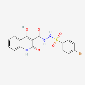 4-Bromo-N'-[(4-hydroxy-2-oxo-1,2-dihydro-3-quinolinyl)carbonyl]benzenesulfonohydrazide