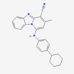 (1E)-1-[(4-cyclohexylphenyl)imino]-3-methyl-1,5-dihydropyrido[1,2-a]benzimidazole-4-carbonitrile