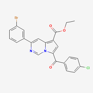 Ethyl 3-(3-bromophenyl)-7-(4-chlorobenzoyl)pyrrolo[1,2-c]pyrimidine-5-carboxylate