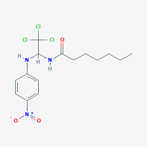 N-(2,2,2-Trichloro-1-(4-nitroanilino)ethyl)heptanamide