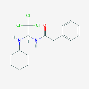 molecular formula C16H21Cl3N2O B11984832 2-phenyl-N-[2,2,2-trichloro-1-(cyclohexylamino)ethyl]acetamide 