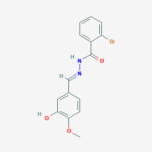 2-bromo-N'-[(E)-(3-hydroxy-4-methoxyphenyl)methylidene]benzohydrazide