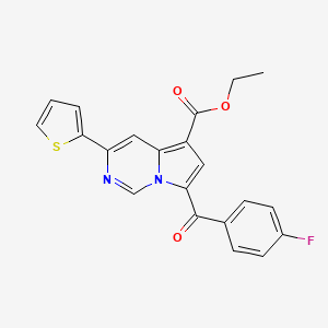 Ethyl 7-(4-fluorobenzoyl)-3-(thiophen-2-yl)pyrrolo[1,2-c]pyrimidine-5-carboxylate