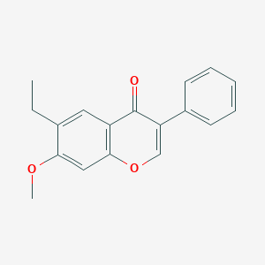 molecular formula C18H16O3 B11984875 6-ethyl-7-methoxy-3-phenyl-4H-chromen-4-one 