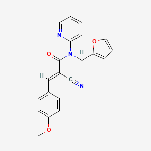 molecular formula C22H19N3O3 B11984884 (2E)-2-cyano-N-[1-(2-furyl)ethyl]-3-(4-methoxyphenyl)-N-(2-pyridinyl)-2-propenamide 