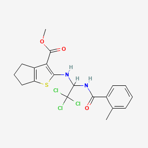 methyl 2-({2,2,2-trichloro-1-[(2-methylbenzoyl)amino]ethyl}amino)-5,6-dihydro-4H-cyclopenta[b]thiophene-3-carboxylate