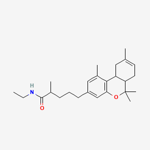 molecular formula C25H37NO2 B1198492 n-Ethyl-2-methyl-5-(1,6,6,9-tetramethyl-6a,7,10,10a-tetrahydro-6h-benzo[c]chromen-3-yl)pentanamide CAS No. 99760-99-3