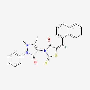 3-(1,5-Dimethyl-3-oxo-2-phenyl-2,3-dihydro-1H-pyrazol-4-yl)-5-naphthalen-1-ylmethylene-2-thioxo-thiazolidin-4-one