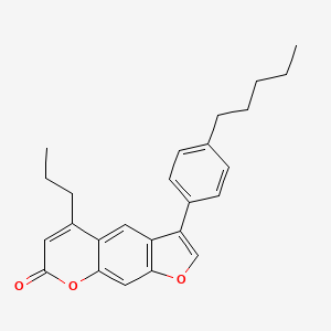 molecular formula C25H26O3 B11984990 3-(4-pentylphenyl)-5-propyl-7H-furo[3,2-g]chromen-7-one 