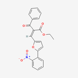 molecular formula C22H17NO6 B11985008 Ethyl 2-benzoyl-3-(5-(2-nitrophenyl)-2-furyl)acrylate 