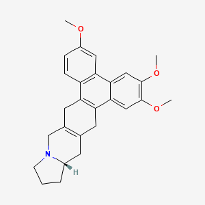 molecular formula C27H29NO3 B1198501 (S)-9,10,12,13,14,14a,15,16-Octahydro-2,3,6-trimethoxyphenanthro(9,10-g)pyrrolo(1,2-b)isoquinoline CAS No. 97387-93-4