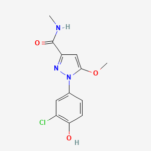 B1198508 1-(3-Chloro-4-hydroxyphenyl)-5-methoxy-3-(N-methylcarbamoyl)pyrazole CAS No. 77935-71-8