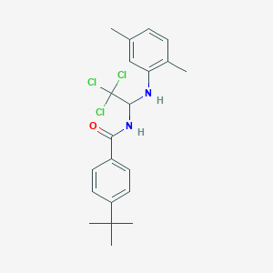 molecular formula C21H25Cl3N2O B11985092 4-tert-butyl-N-{2,2,2-trichloro-1-[(2,5-dimethylphenyl)amino]ethyl}benzamide 