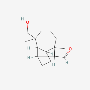 B1198515 1,4-Methanoazulene-9-carboxaldehyde, decahydro-8-(hydroxymethyl)-4,8-dimethyl- CAS No. 83454-04-0