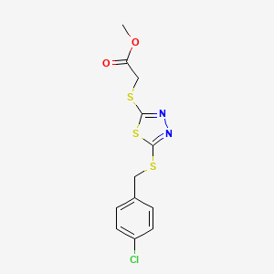 Methyl ({5-[(4-chlorobenzyl)thio]-1,3,4-thiadiazol-2-yl}thio)acetate