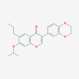 3-(2,3-dihydro-1,4-benzodioxin-6-yl)-7-(propan-2-yloxy)-6-propyl-4H-chromen-4-one