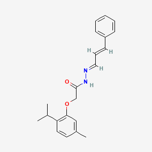 molecular formula C21H24N2O2 B11985245 2-(2-Isopropyl-5-methylphenoxy)-N'-(3-phenyl-2-propenylidene)acetohydrazide CAS No. 111303-71-0