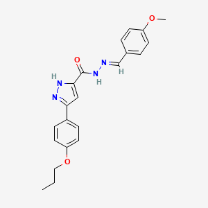 N'-[(E)-(4-methoxyphenyl)methylidene]-3-(4-propoxyphenyl)-1H-pyrazole-5-carbohydrazide