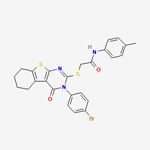 2-{[3-(4-bromophenyl)-4-oxo-3,4,5,6,7,8-hexahydro[1]benzothieno[2,3-d]pyrimidin-2-yl]sulfanyl}-N-(4-methylphenyl)acetamide