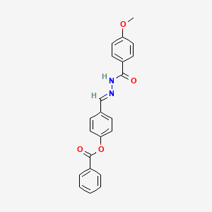 molecular formula C22H18N2O4 B11985355 [4-[(E)-[(4-methoxybenzoyl)hydrazinylidene]methyl]phenyl] benzoate 