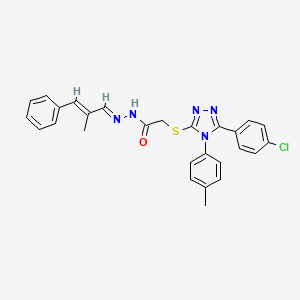 2-{[5-(4-Chlorophenyl)-4-(4-methylphenyl)-4H-1,2,4-triazol-3-YL]sulfanyl}-N'-[(E,2E)-2-methyl-3-phenyl-2-propenylidene]acetohydrazide