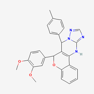 6-(3,4-dimethoxyphenyl)-7-(4-methylphenyl)-7,12-dihydro-6H-chromeno[4,3-d][1,2,4]triazolo[1,5-a]pyrimidine