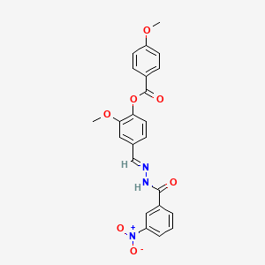 2-methoxy-4-[(E)-{2-[(3-nitrophenyl)carbonyl]hydrazinylidene}methyl]phenyl 4-methoxybenzoate