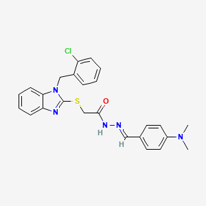 2-{[1-(2-chlorobenzyl)-1H-benzimidazol-2-yl]sulfanyl}-N'-{(E)-[4-(dimethylamino)phenyl]methylidene}acetohydrazide