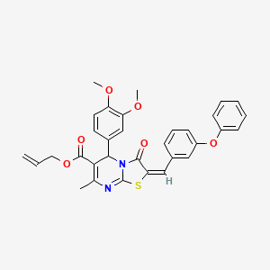 Allyl (2E)-5-(3,4-dimethoxyphenyl)-7-methyl-3-oxo-2-(3-phenoxybenzylidene)-2,3-dihydro-5H-[1,3]thiazolo[3,2-A]pyrimidine-6-carboxylate