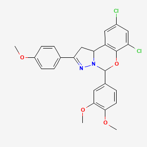 7,9-Dichloro-5-(3,4-dimethoxyphenyl)-2-(4-methoxyphenyl)-1,10b-dihydropyrazolo[1,5-c][1,3]benzoxazine