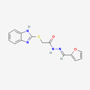 molecular formula C14H12N4O2S B11985530 (1H-Benzoimidazol-2-ylsulfanyl)-acetic acid furan-2-ylmethylene-hydrazide 