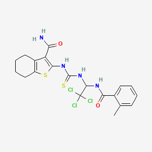 2-{[(2,2,2-Trichloro-1-{[(2-methylphenyl)carbonyl]amino}ethyl)carbamothioyl]amino}-4,5,6,7-tetrahydro-1-benzothiophene-3-carboxamide