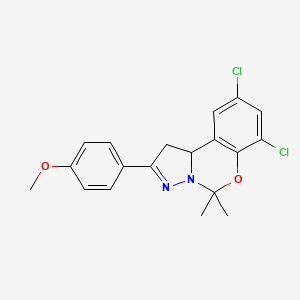 7,9-Dichloro-2-(4-methoxyphenyl)-5,5-dimethyl-1,10b-dihydropyrazolo[1,5-c][1,3]benzoxazine