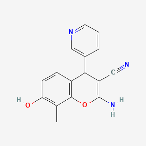 2-amino-7-hydroxy-8-methyl-4-(pyridin-3-yl)-4H-chromene-3-carbonitrile