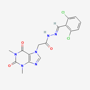 N'-[(E)-(2,6-dichlorophenyl)methylidene]-2-(1,3-dimethyl-2,6-dioxo-1,2,3,6-tetrahydro-7H-purin-7-yl)acetohydrazide