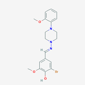 2-Bromo-6-methoxy-4-(((4-(2-methoxyphenyl)-1-piperazinyl)imino)methyl)phenol