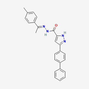 molecular formula C25H22N4O B11985634 3-(biphenyl-4-yl)-N'-[(1E)-1-(4-methylphenyl)ethylidene]-1H-pyrazole-5-carbohydrazide 