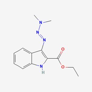 molecular formula C13H16N4O2 B11985642 1H-Indole-2-carboxylic acid, 3-(3,3-dimethyl-1-triazenyl)-, ethyl ester CAS No. 89607-71-6