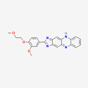 molecular formula C23H20N4O3 B11985655 2-(3-Methoxy-4-(2-methoxyethoxy)phenyl)-1H-imidazo(4,5-B)phenazine CAS No. 114992-00-6